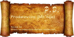 Prodanovics Dániel névjegykártya